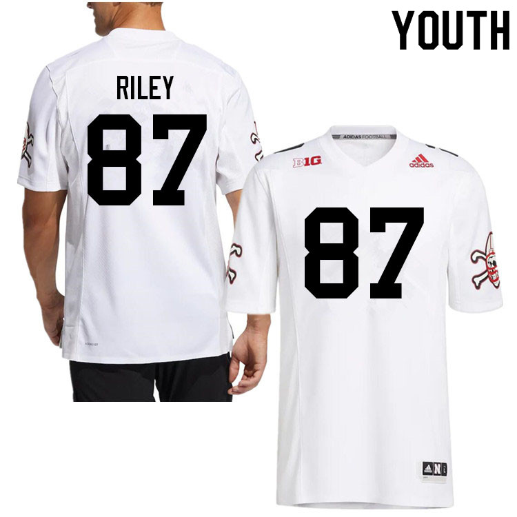 Youth #87 Jordon Riley Nebraska Cornhuskers College Football Jerseys Sale-Strategy - Click Image to Close